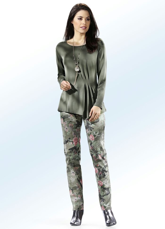 Broek met trendy dessin 