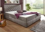 Boxspringbed met bedbox en topper GRIJS