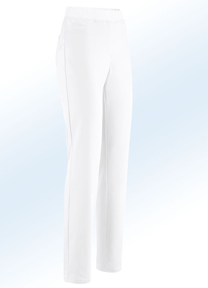 Elegante broek in pull-on-stijl WIT