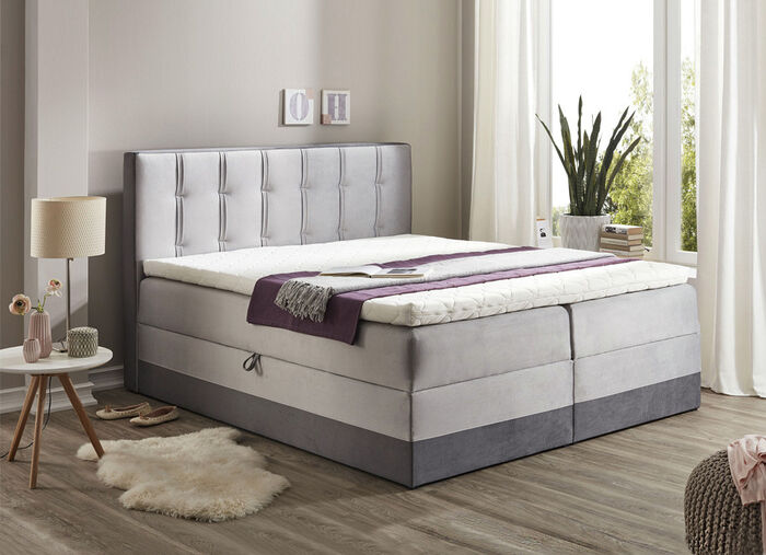 Boxspringbed met topmatras en 2 bedlades 