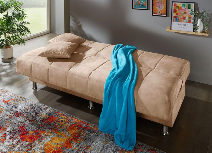 Slaapbank met bedkast en sierkussens CR&Egrave;ME