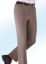 Linnenlook broek in 4 kleuren MIDDELBRUIN GEM&Ecirc;LEERD