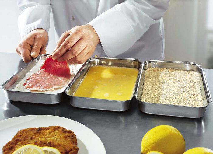 Paneerset, 3-delig. gemaakt van roestvrij staal 