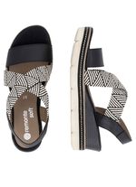 Remonte sandalen met gevlochten details ZWART-CRÈME