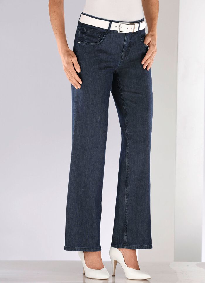 Jeans met modieuze wijde pijpen 