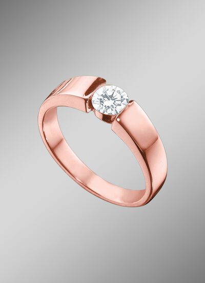 Massieve damesring in ros&eacute;goud 