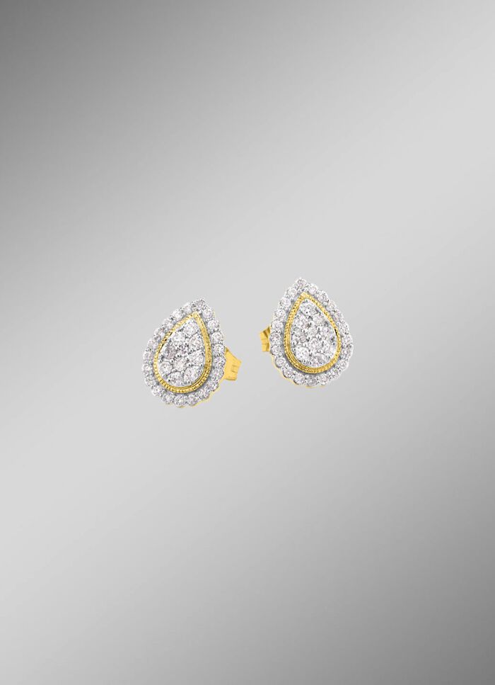 Druppelvormige oorbellen met diamanten 