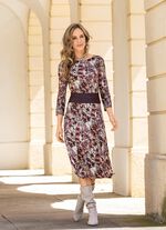 Jurk met imitatieleren inzetstuk 