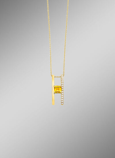 Edele hanger met citrien en diamanten 