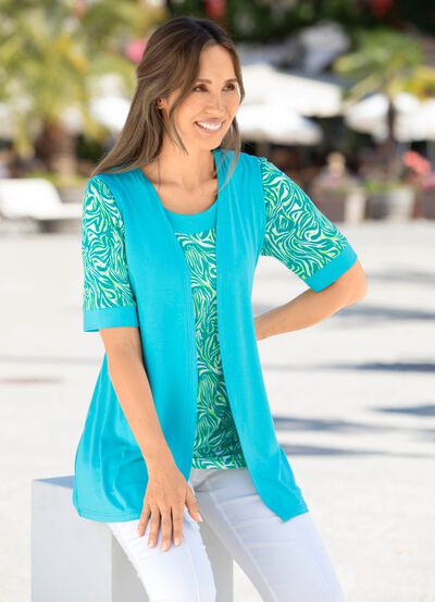 2-delige set in sluitingloze vorm in 2 kleuren 