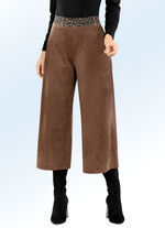 Zachte, soepel vallende culotte in suède-look COGNAC