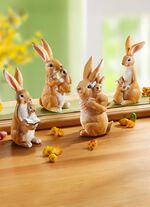 Decoratieve konijnenbeeldjes, set van 4 