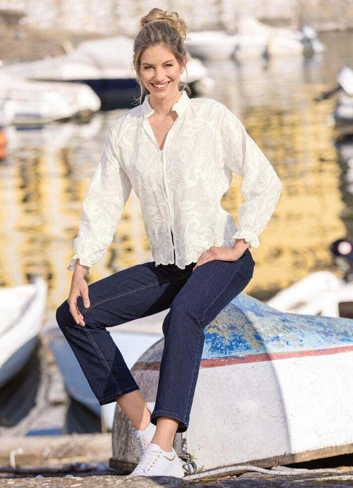 Blouse met ruche rand 