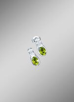 Stralende oorbellen met echte peridoot en synthetische zirkonia 