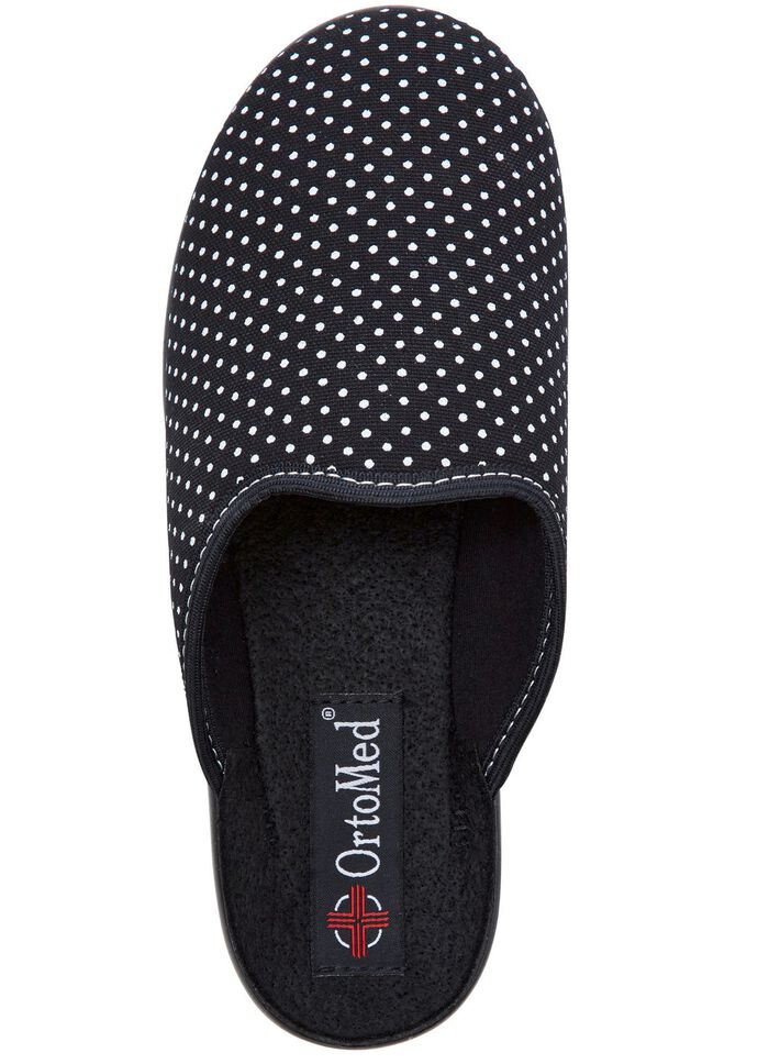 Set van twee pantoffels gemaakt van stippentextiel 