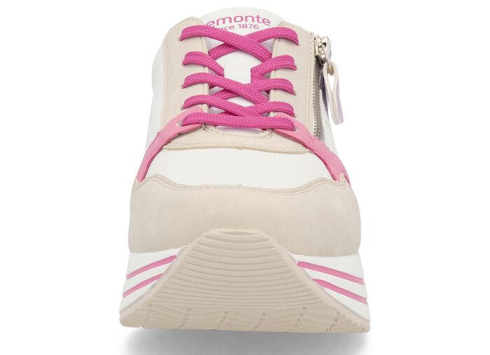 Remonte veterschoenen gemaakt van nappaleer CR&Egrave;ME-KLEURIG