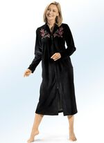 Kamerjas met borduursel en strassversiering ZWART