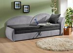 Slaapbank met bedkast en 1 sierkussen ANTRACIET-GRIJS