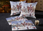 Kussensloop of placemat met winterlandschap 
