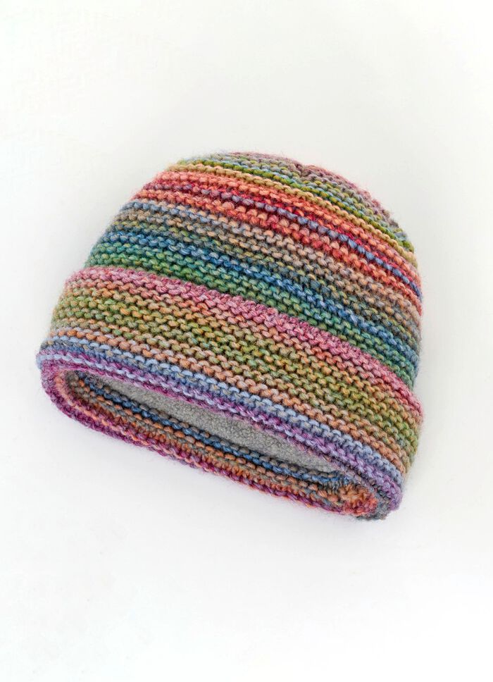 Grofgebreide muts met kleurverloop VEELKLEURIG