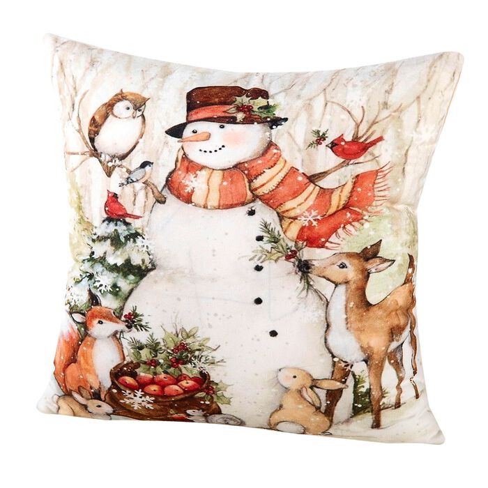 Kussenhoes met betoverende wintertaferelen SCHNEEMANN IM WALD