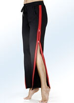 Tweepak slaap- en vrijetijdsbroeken met tweewegrits 1X ZWART, 1X GRIJS GEMÊLEERD