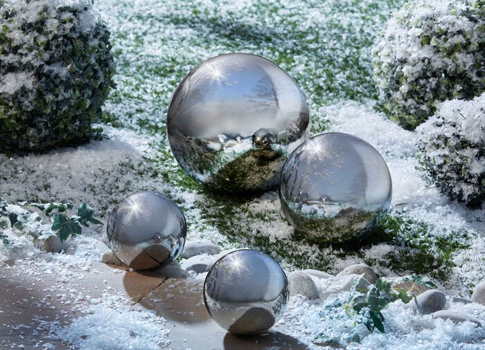 Ballen van roestvrij staal, set van 4 
