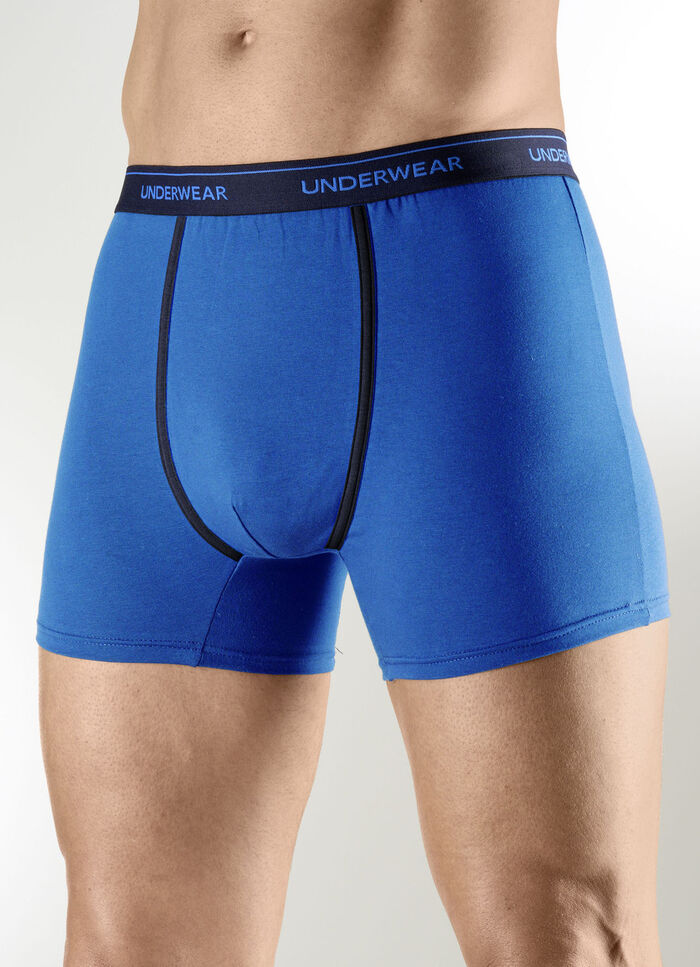 Vierpak broeken met contrasterende biezen 