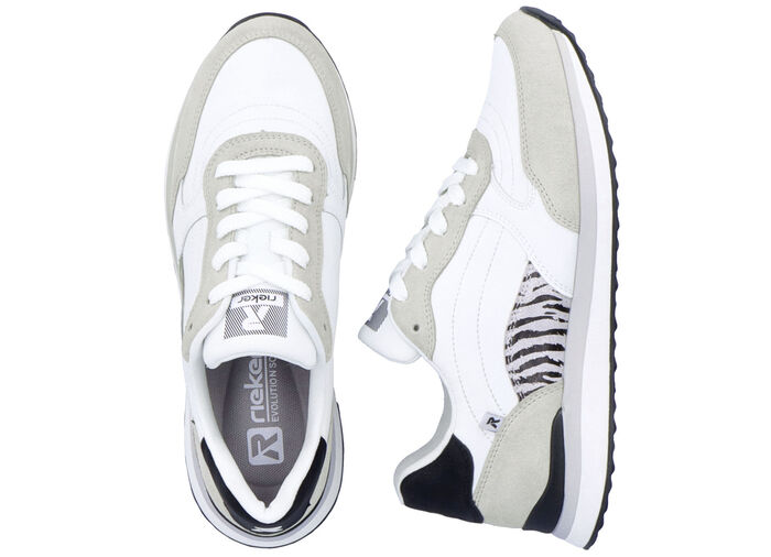 Rieker sneakers met een interessante zebraprint WIT