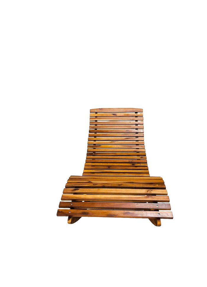 Ergonomisch gevormde schommelbank van acaciahout 