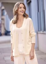 Cardigan met scheerwol en kasjmier ECRU