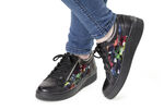 Gemini veterschoenen met moderne print ZWART