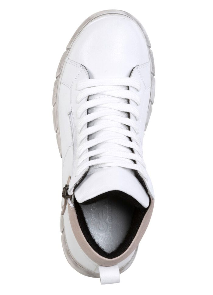 Gemini veterlaarsje van zacht rundnappaleer WIT-TAUPE