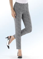 Broek met expressief dessin ZWART-WIT