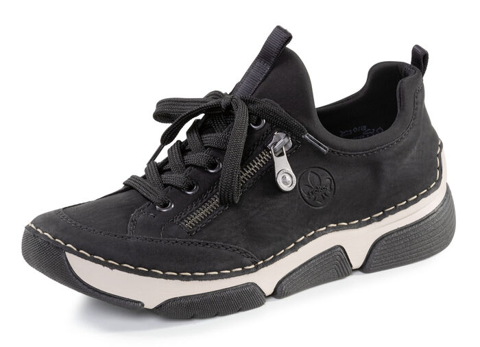 Rieker sneakers gemaakt van gearceerd synthetisch en textiel ZWART