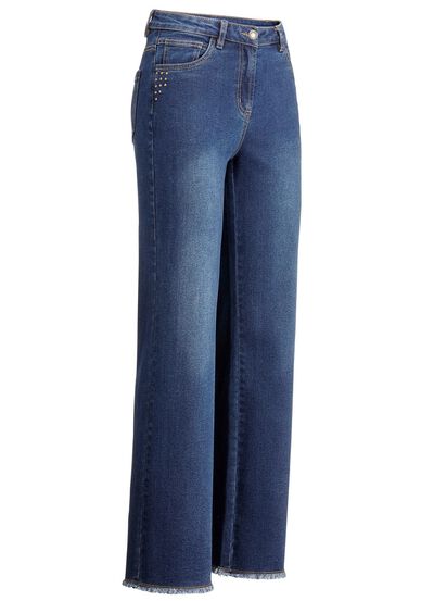 Jeans met trendy franjes aan de zoom 