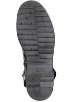 Waldl&auml;ufer enkellaarzen met veters en een gezellige kraag van lamsleer ZWART