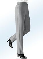 Broek met contrasterende decoratieve biezen M'GRIJS-ZWART