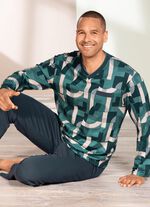 V-hals pyjama met borstzakje 