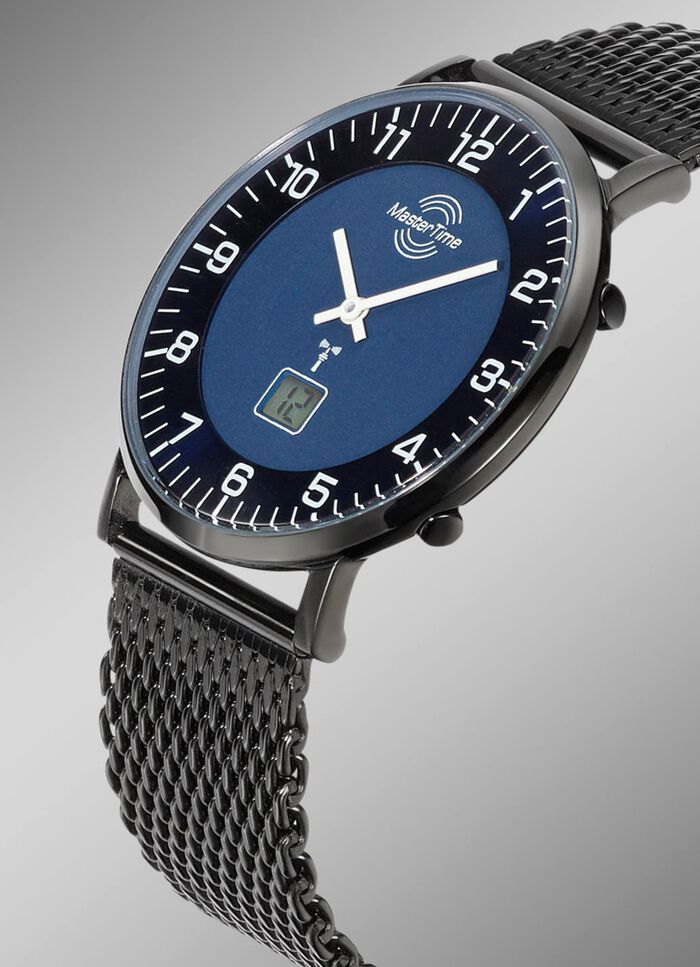 Master Time radiogestuurd herenhorloge met roestvrijstalen band 