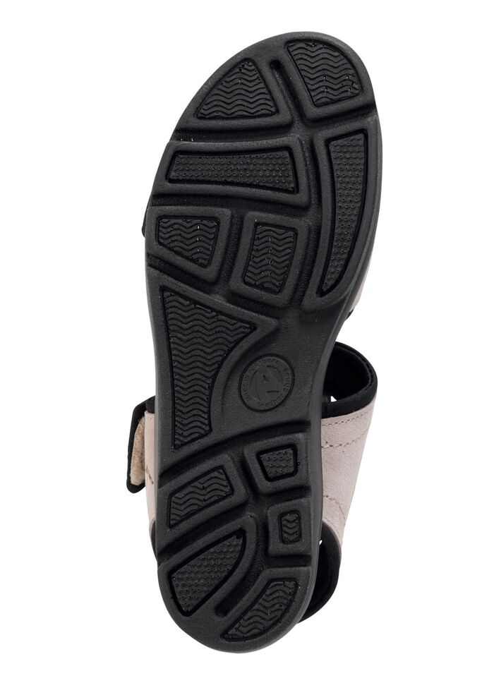 ELENA EDEN sandaal gemaakt van zacht nubuckleer en zwart elastisch materiaal 