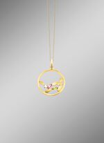 Hanger met edelstenen en synthetische zirkonia 