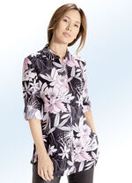 Lange blouse met overhemdkraag 