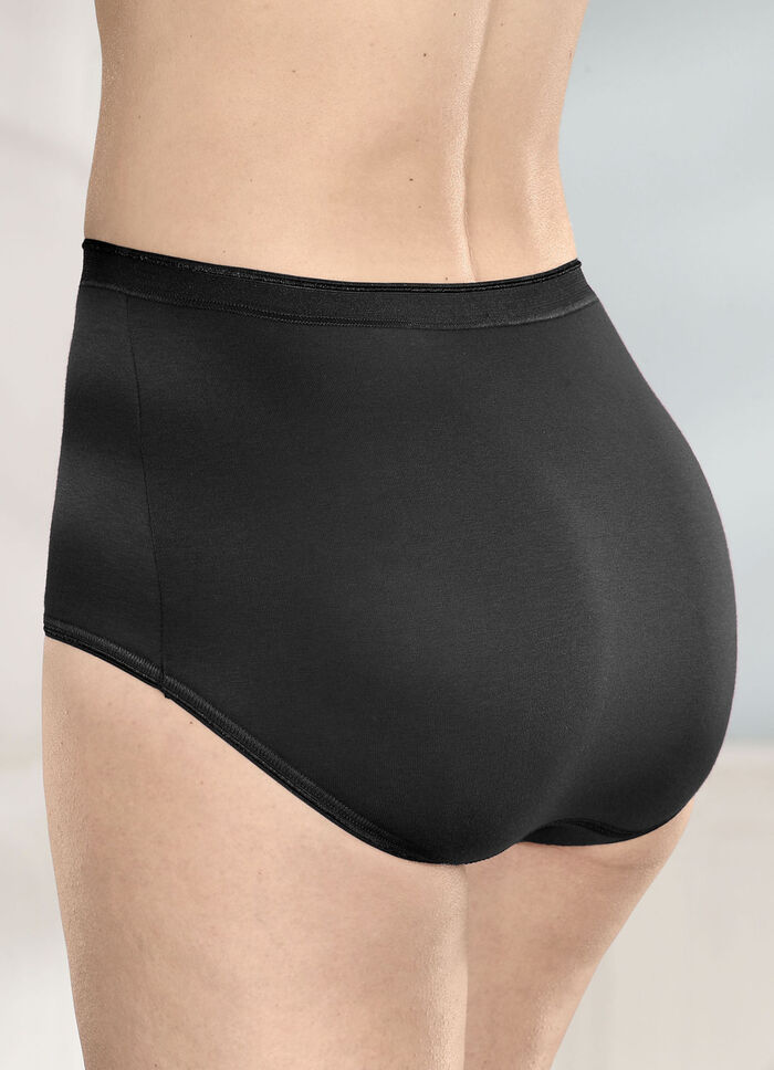 brio lingerie vijf-pack slips met elastische boorden 3X BORDEAUX, 2X SCHWARZ