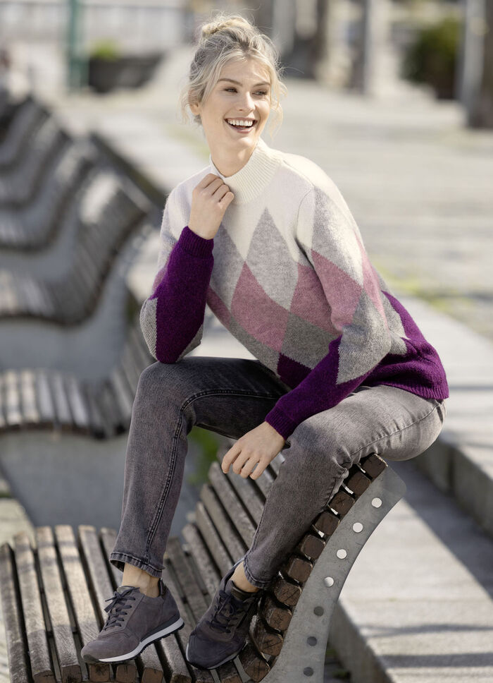 Enkellange, figuurcorrigerende jeans GRAFIET