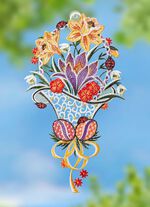 Raamdecoratie van echt Plauen-kant 