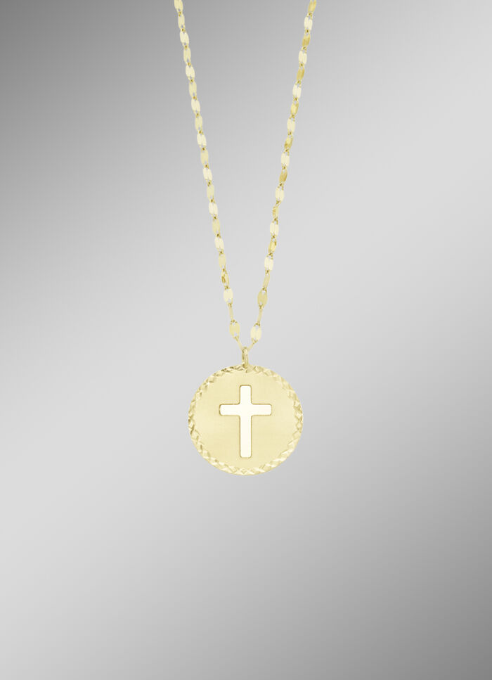 Gediamanteerde ketting met kruis 