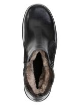 ELENA EDEN, gevoerde dames enkellaarsjes, winterschoenen, breedte H, met lamsvacht ZWART