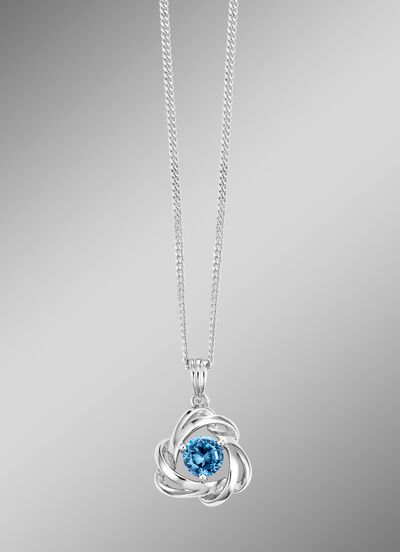 Kettinghanger met blauwe topaas 