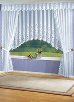 Aparte C-boog-vitrage met gebloemd dessin 